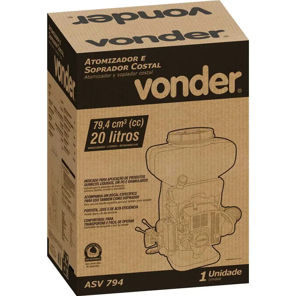 Atomizador e Soprador Costal ASV 794 20L 4,0CV Vonder