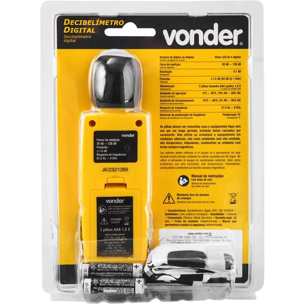 Decibelímetro Digital DDV 130 30-130dB Vonder