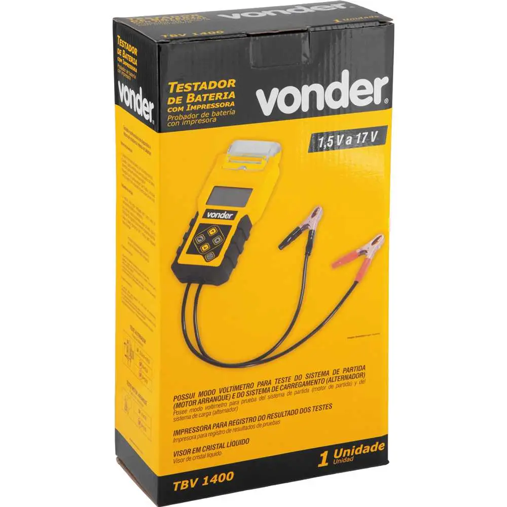 Testador de Bateria Digital com Impressora TBV 1400 Vonder