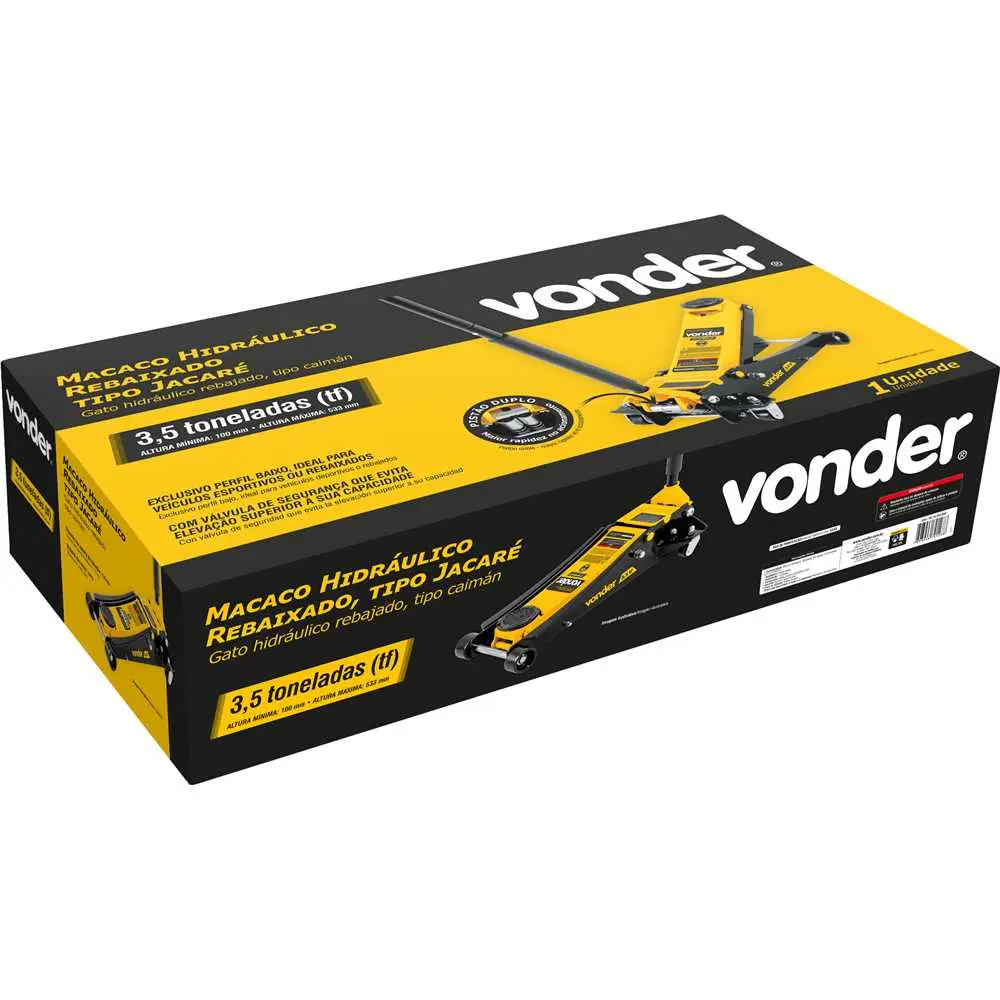 Macaco Jacaré Hidráulico 3,5T Pistão Duplo Vonder