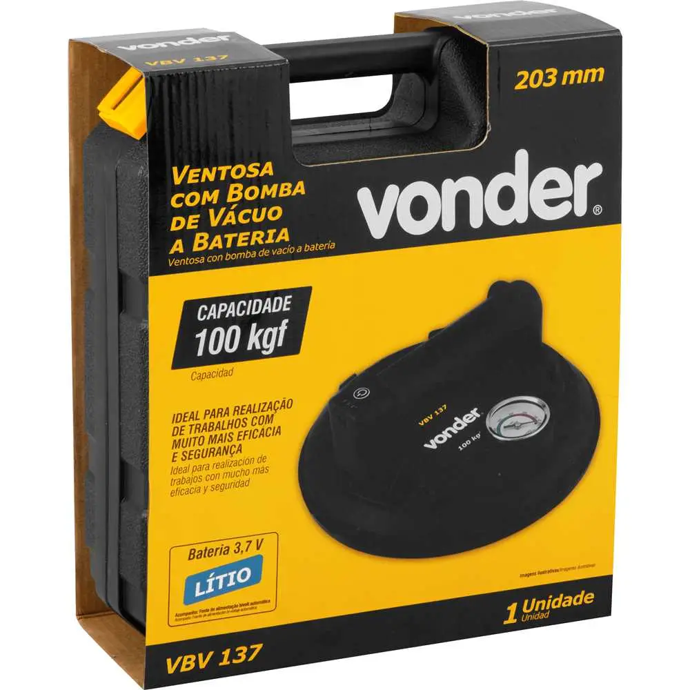 Ventosa a Bateria 8 pol. 100kg VBV 137 Vonder