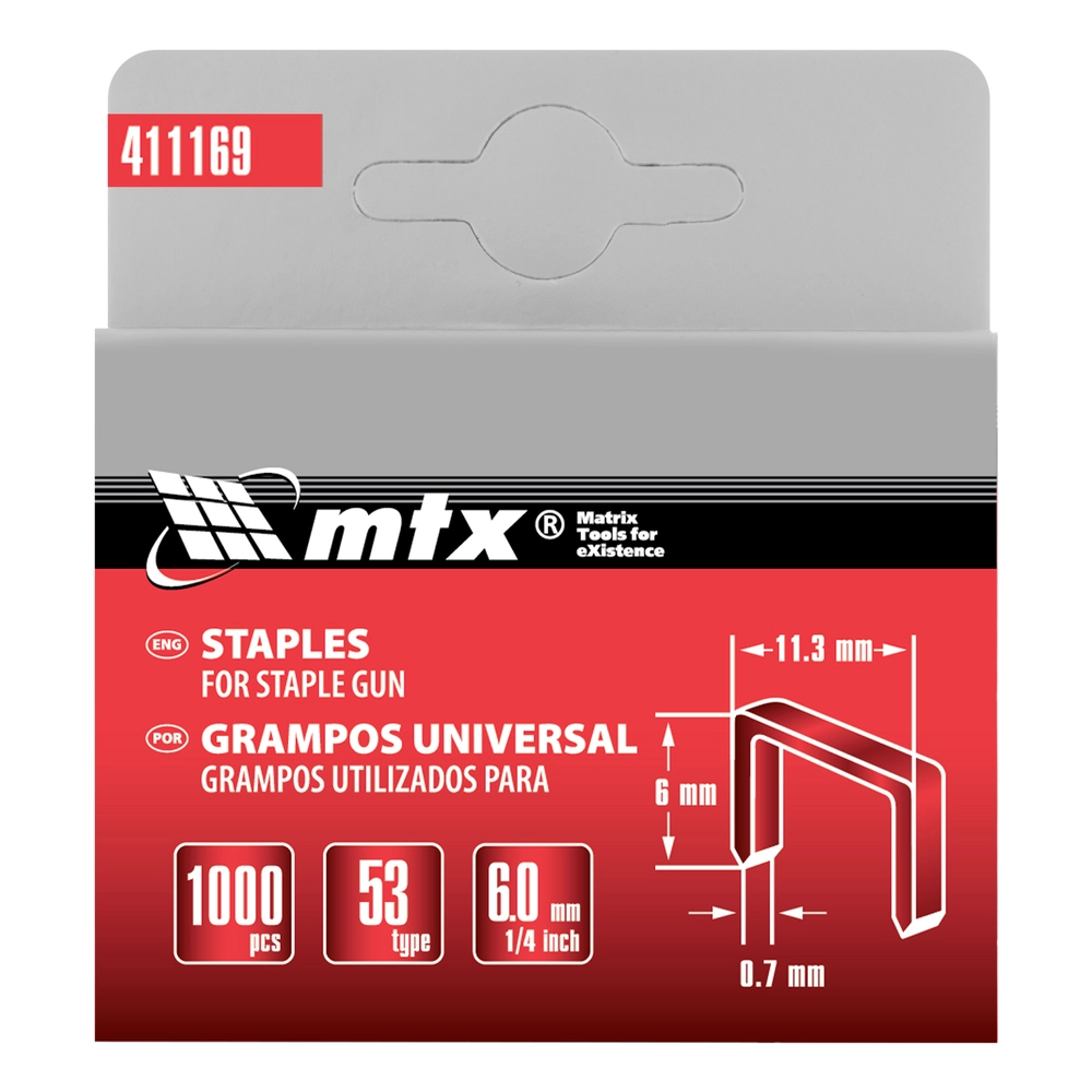 Caixa de Grampos 06mm 1000 Unidades 411169 MTX