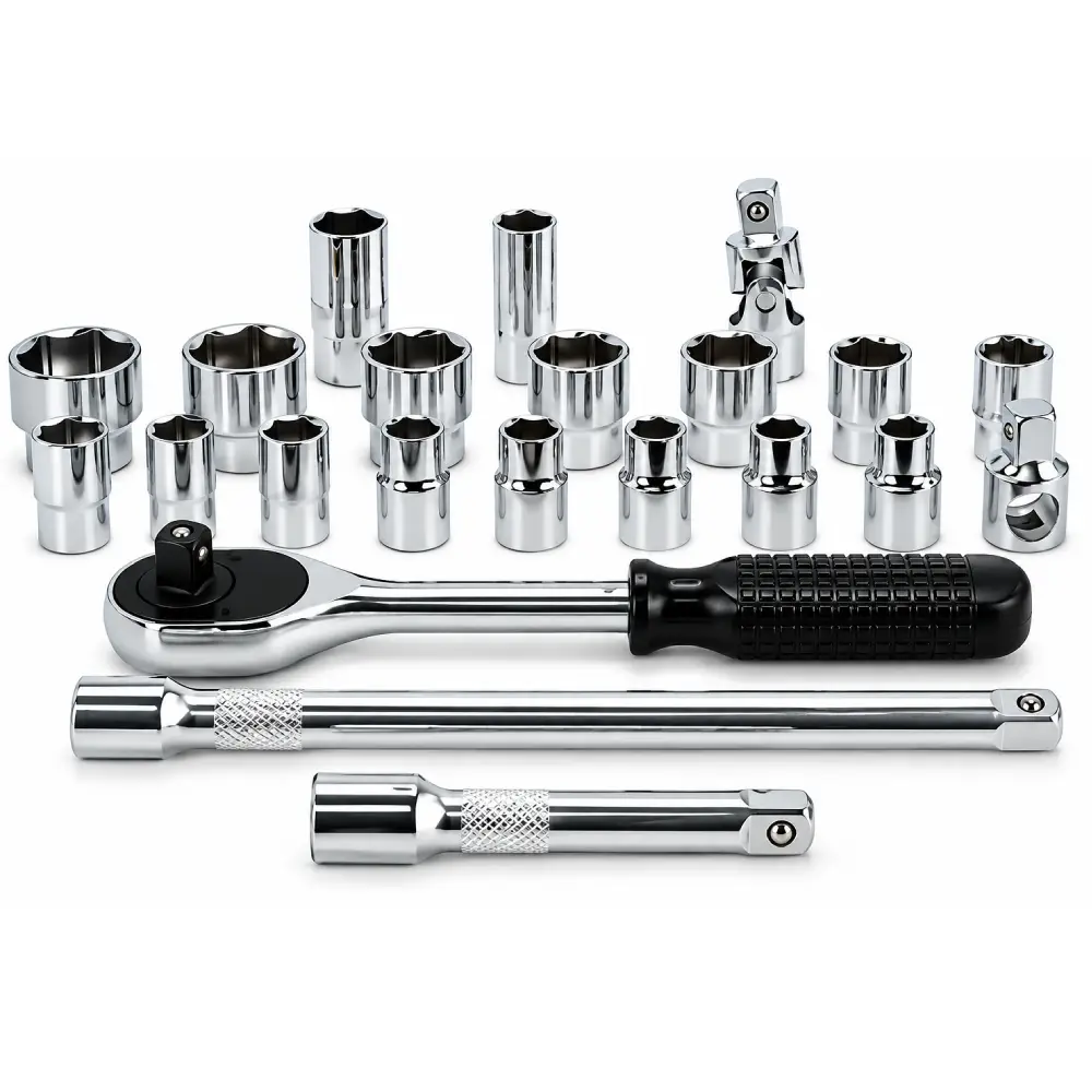 Jogo de Soquetes 1/2" Sextavado 10 a 32 mm 22 Peças 08533 Titanium