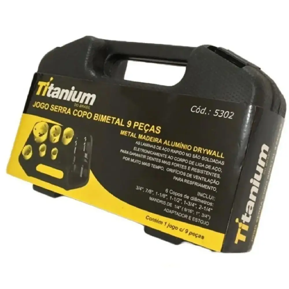 Jogo Serra Copo Bimetal 9 Peças 5302 Titanium