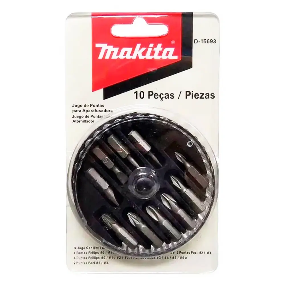 Jogo de Bits D-15693 10 Peças 1/4 pol. Makita