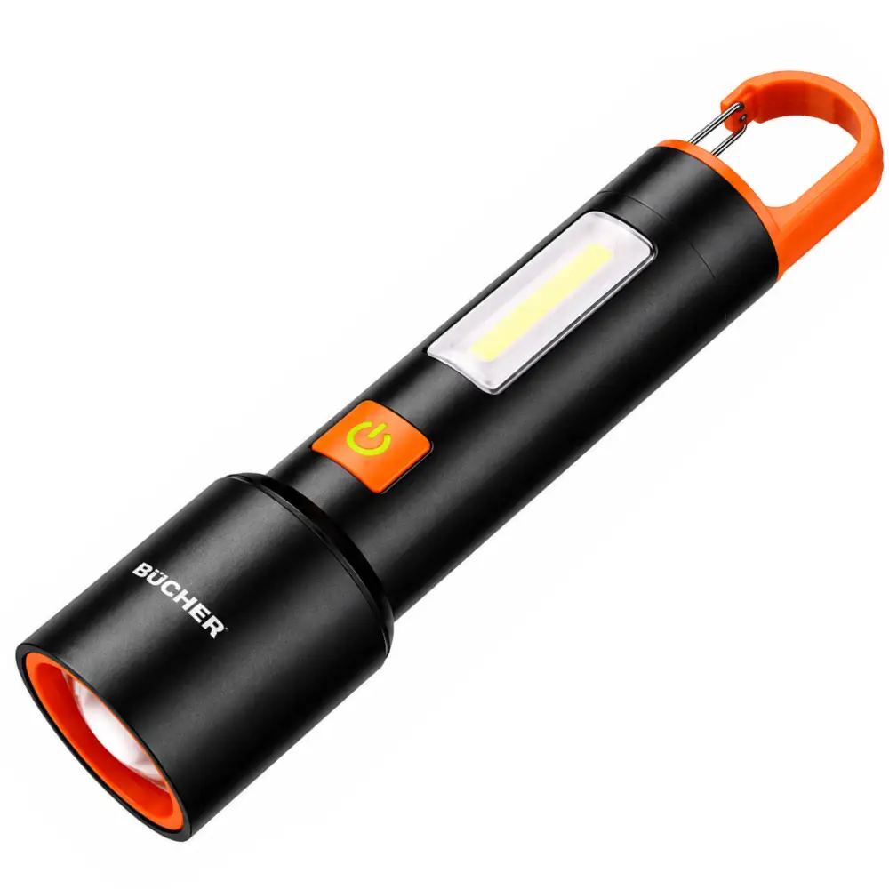 Lanterna Manual Recarregável USB Pesca Camping EC6437 Bucher