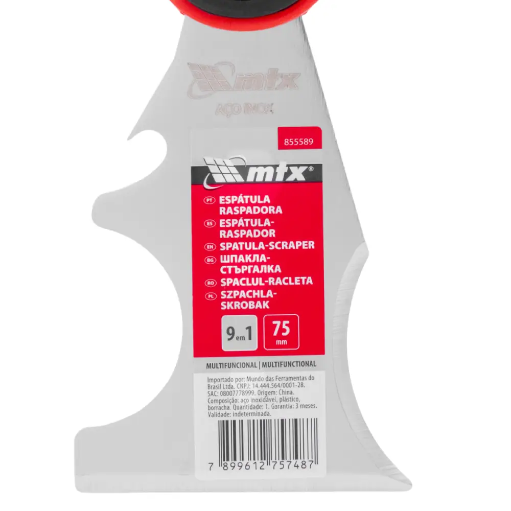 Espátula Raspador Multifuncional 9 em 1  Inox MTX