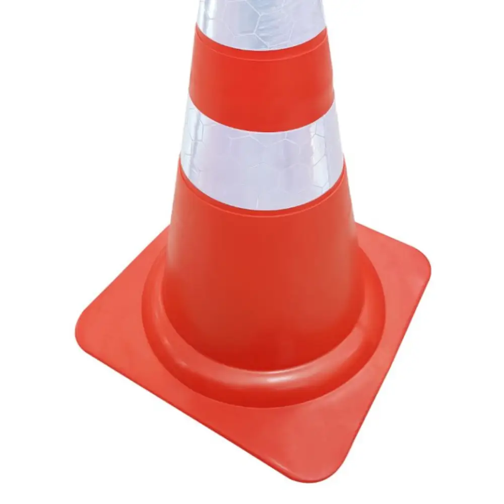 Cone Sinalizador Flexível  75 cm Laranja e Branco Plastcor