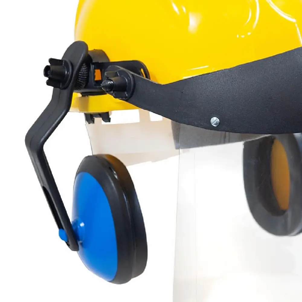 Capacete com Protetor Facial e Auditivo Amarelo Plastcor