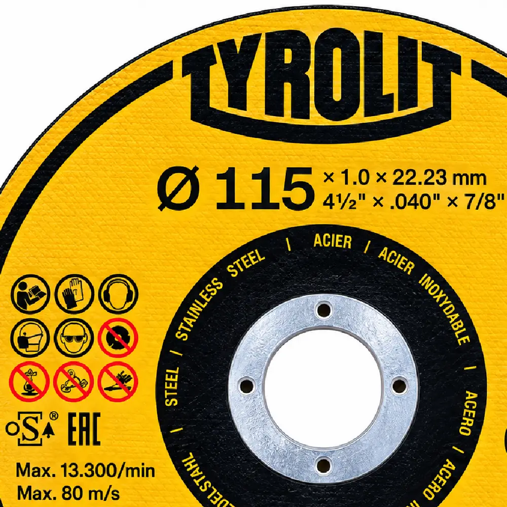 Disco Corte Inox 115x1,0mm Cerabond X Tyrolit