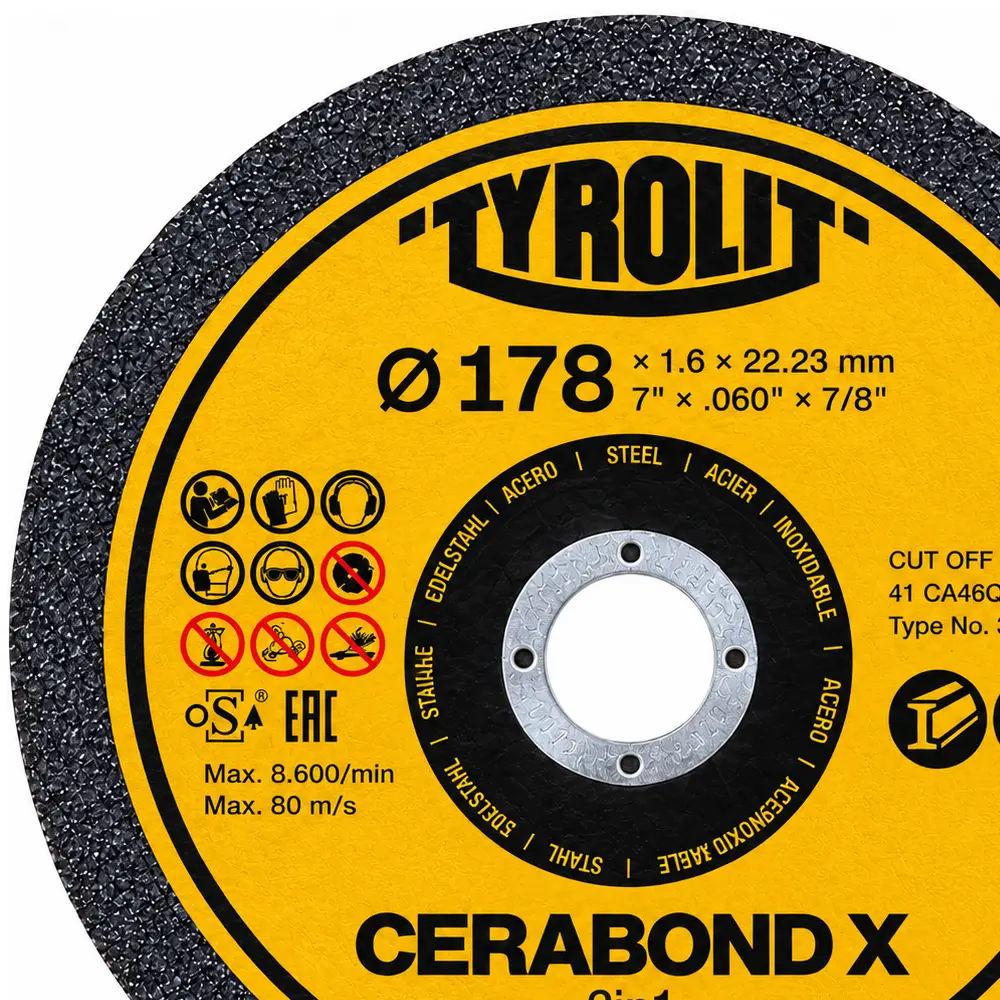 Disco Corte Cerabond X 178x1,6mm 34646367 Tyrolit