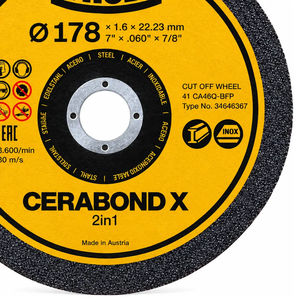 Disco Corte Cerabond X 178x1,6mm 34646367 Tyrolit