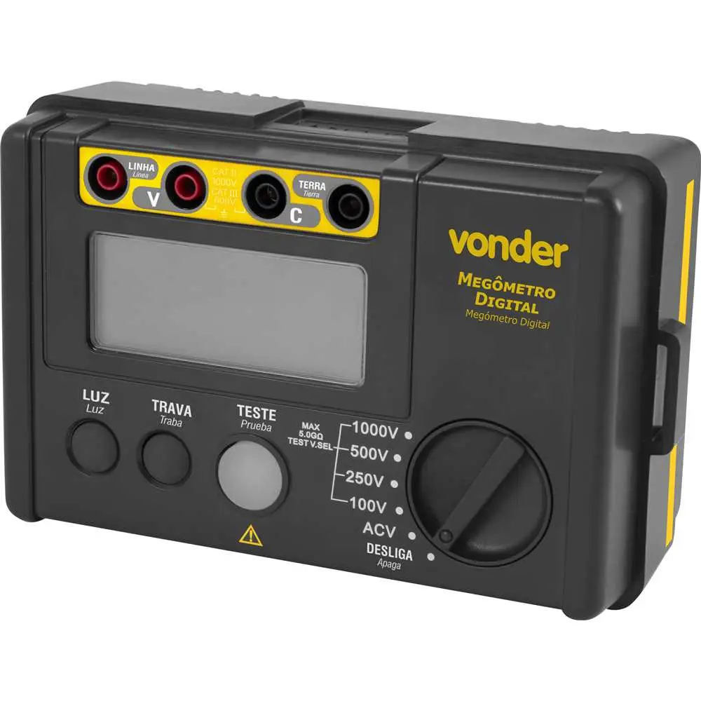 Megômetro Digital 1000 V com Bolsa e Iluminação Vonder