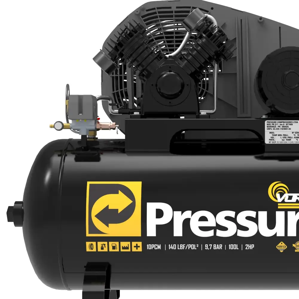Compressor de Ar Press Vórtex 10/100L 140 PSI 2HP Pressure