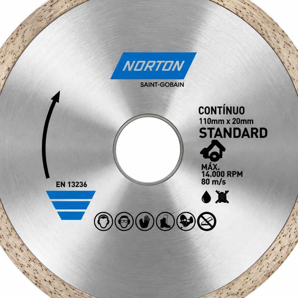 Disco Diamantado Standard Contínuo 110x8x20mm Norton