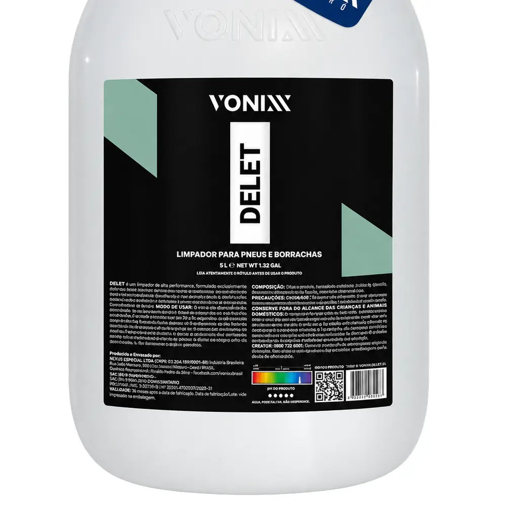 Limpador de Pneus e Borrachas Delet 5L Vonnix