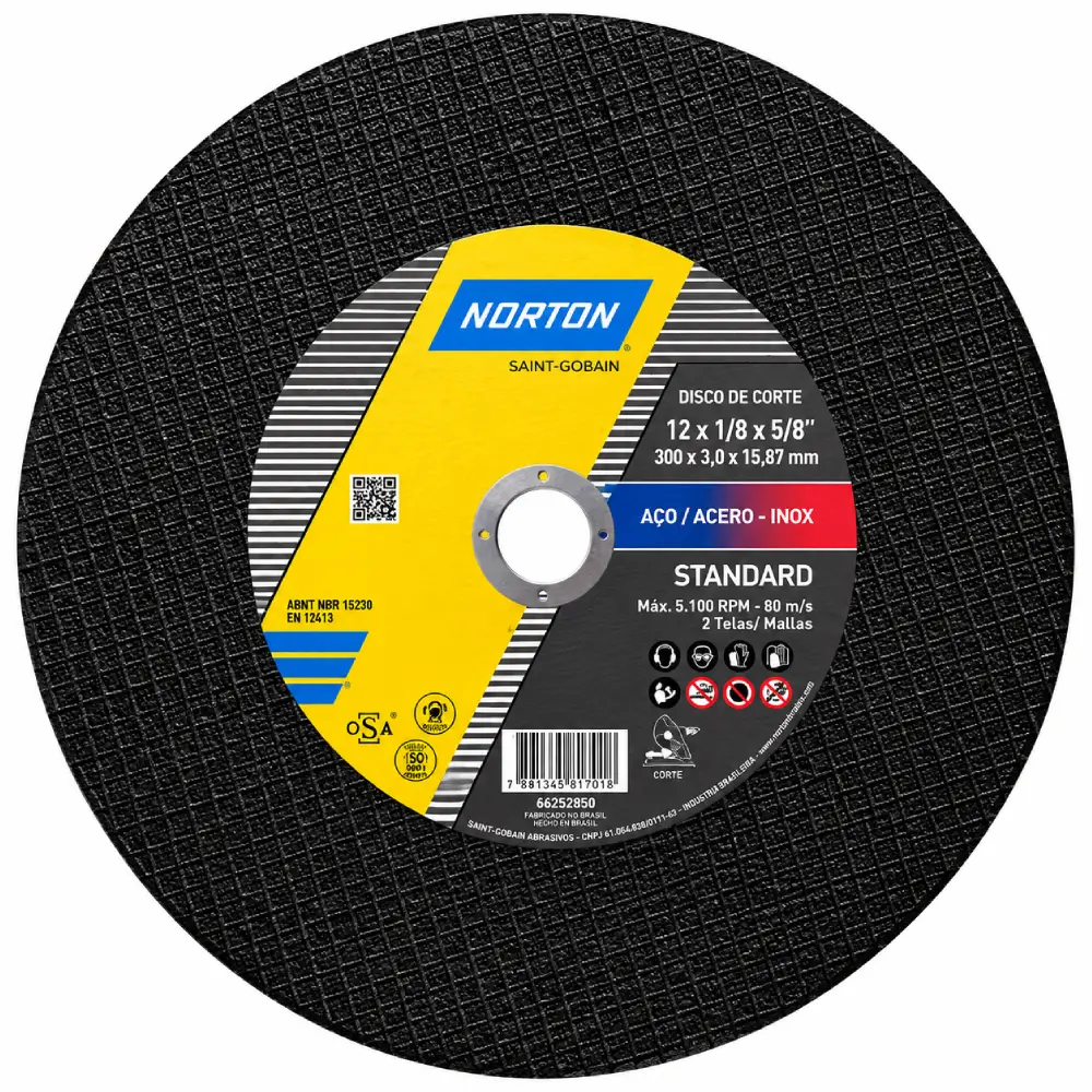 Disco de Corte Standard 12x2Tx5/8 pol. Norton