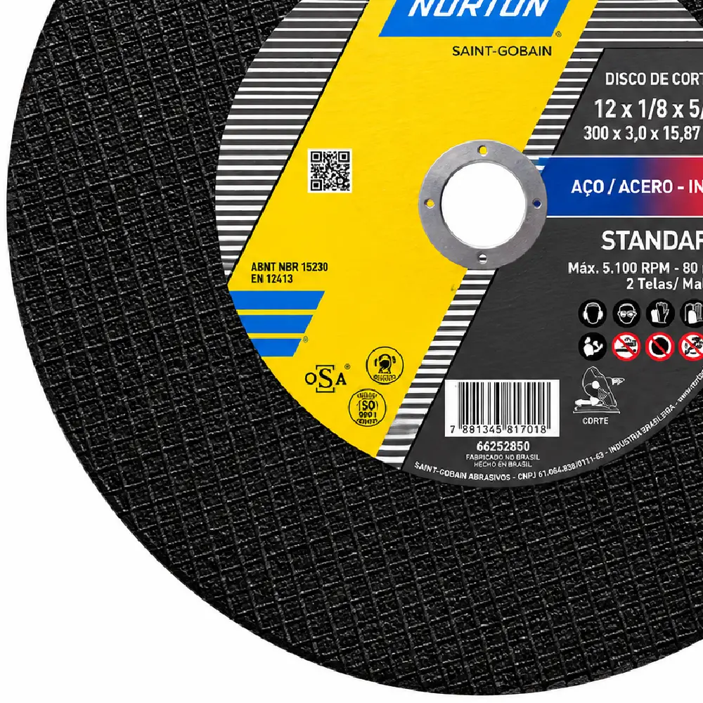 Disco de Corte Standard 12x2Tx5/8 pol. Norton