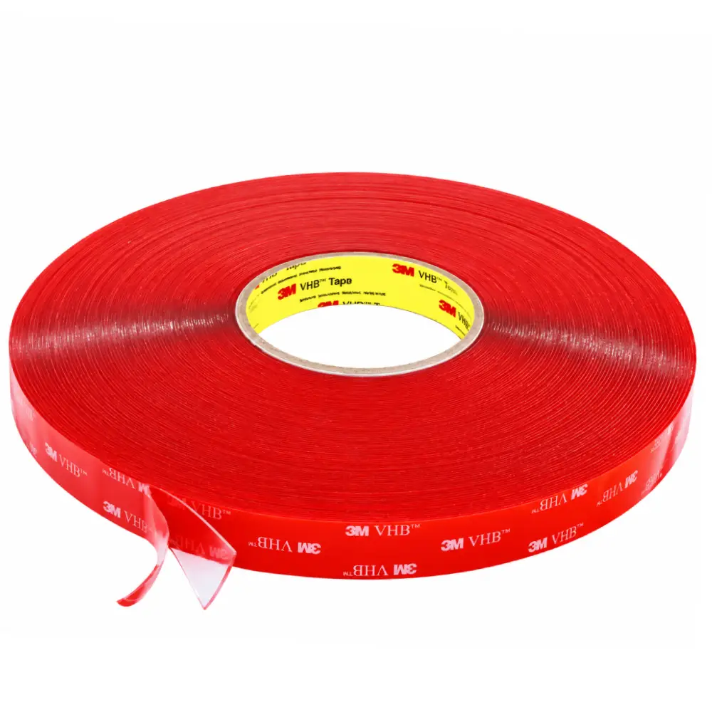 Fita Dupla Face VHB 4910 Transparente Vermelha 15x33m 3M