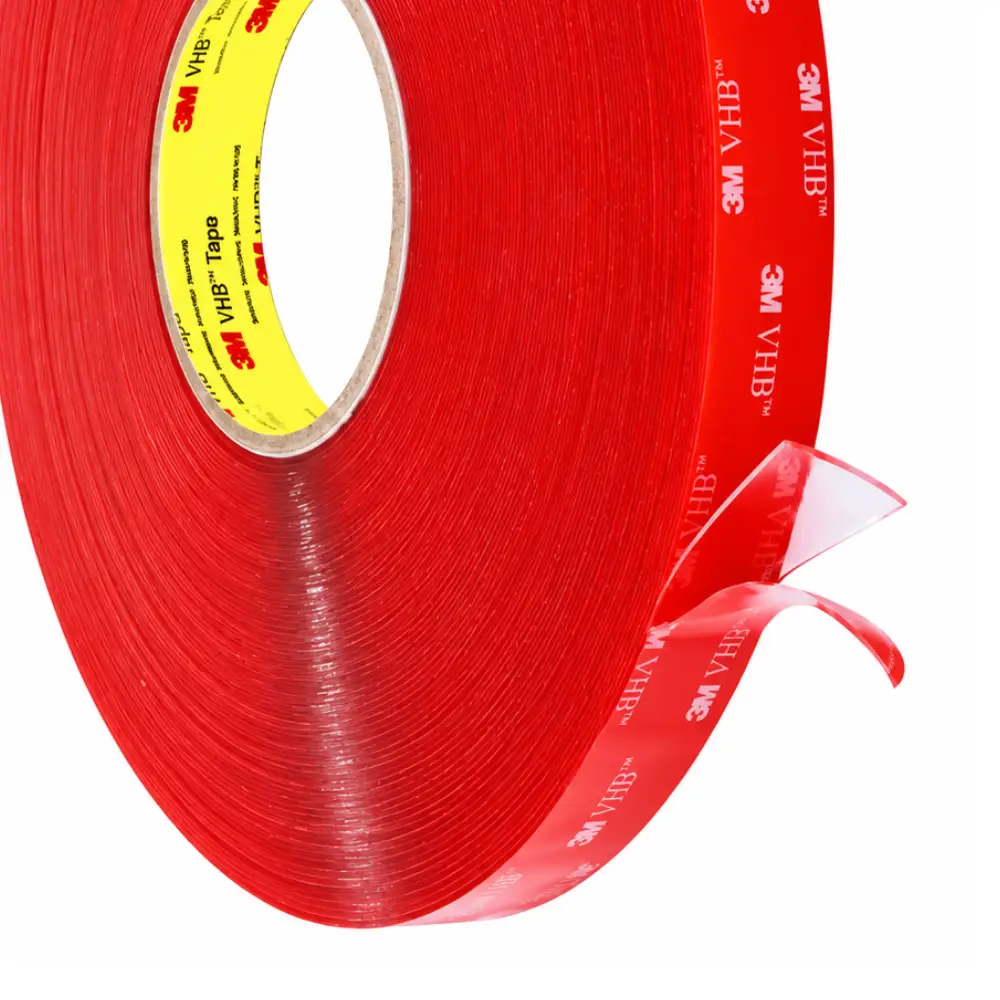 Fita Dupla Face VHB 4910 Transparente Vermelha 15x33m 3M