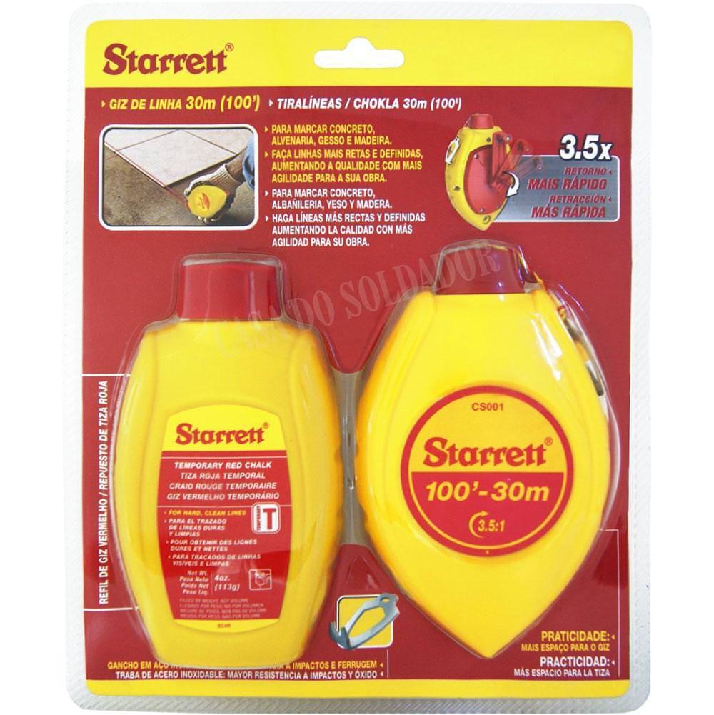 Giz de Linha Vermelho 30 Metros com Refil Starrett