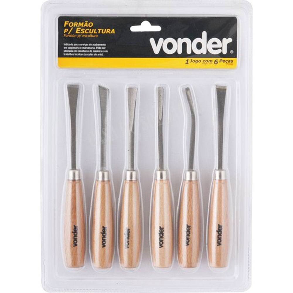 Jogo de formões para escultura com 6 peças - Vonder