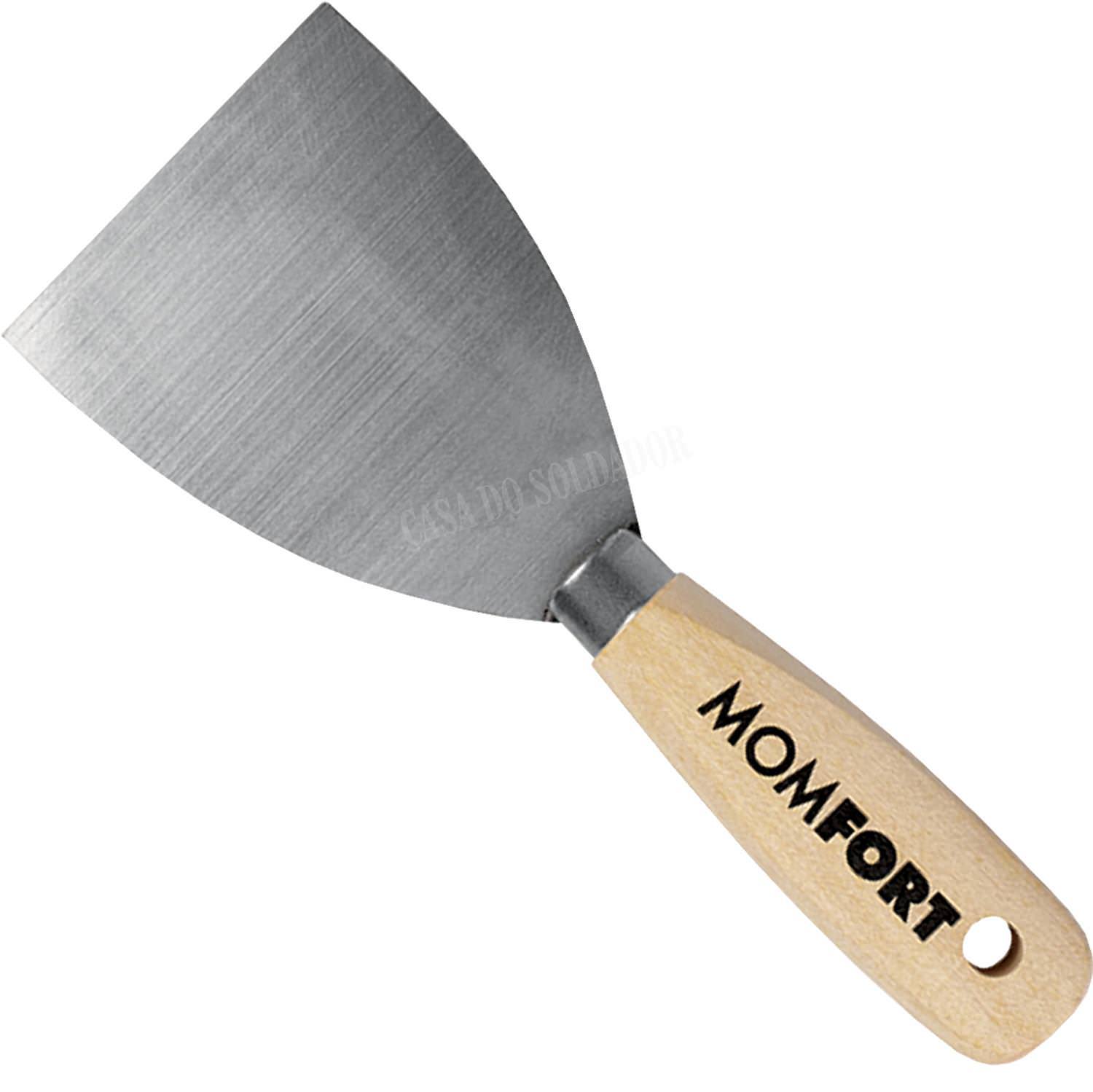 Espátula de Aço 04 cm com cabo de Madeira - Momfort