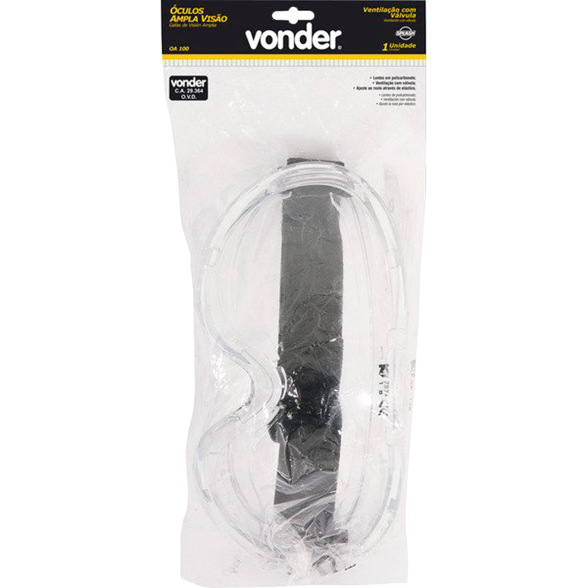 Óculos de Proteção Ampla Visão Splash OA-100 Vonder